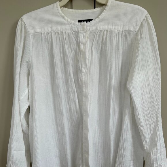 A.P.C (Rue Madame Paris) White button-up blouse. - Picture 1 of 4